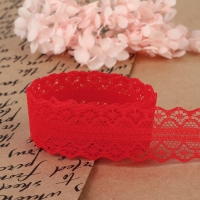 Кружево капроновое, 30 мм &times; 10 &plusmn; 1 м, цвет красный