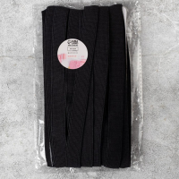 Резинка с силиконом, 15 мм, 10 &plusmn; 1 м, цвет чёрный