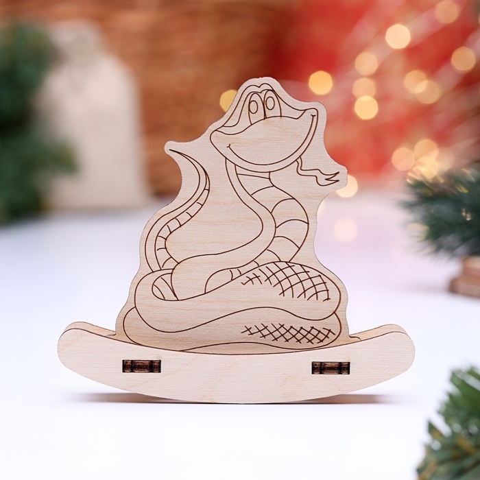 Новый год. Сувенир символ года качалка "Змейка с языком", 9,7 х 8,8 х 2 см