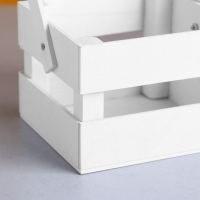 Кашпо деревянное 12&times;11&times;9 см "Однушка Лайт", двухреечное, белый Дарим Красиво