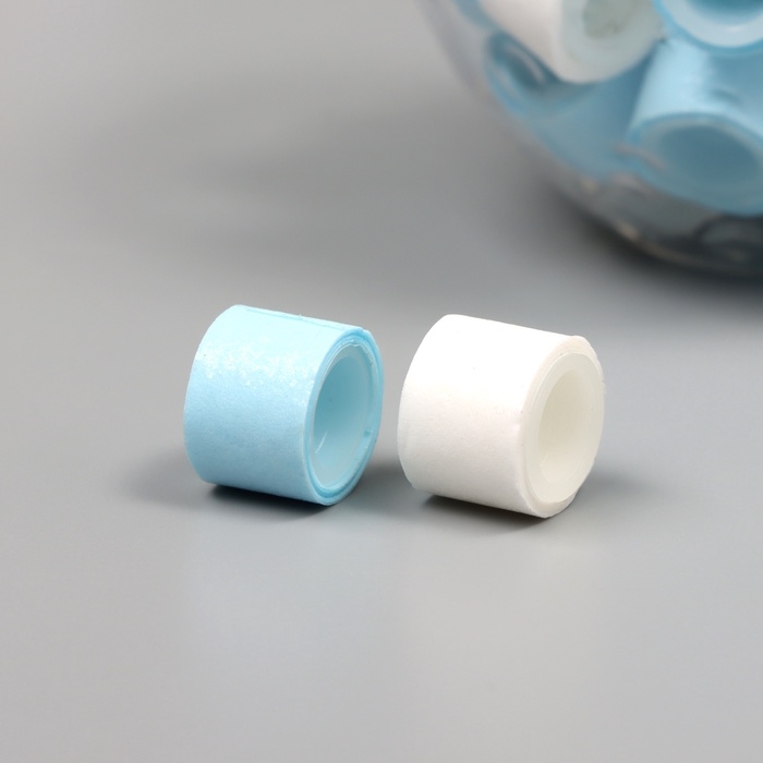 Клейкая лента пластик в банке "Белый и голубой" н-р 40 шт 1,2 см, дл. 0,9 м 7х7х9 см