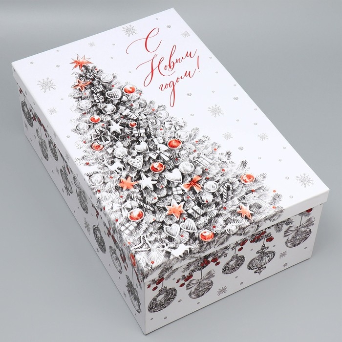 Набор новогодних подарочных коробок 15 в 1 &laquo;Счастья и любви&raquo;, 12 х 6.5 х 4 см - 46.5 х 30 х 17.5 см, Новый год