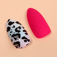 Накладные ногти &laquo;Лео&raquo;, 12 шт, с клеевыми пластинами, форма миндаль, чёрные, розовые