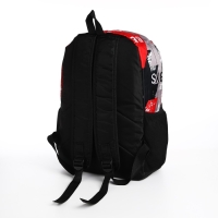 Рюкзак школьный из текстиля на молнии, 3 кармана, цвет красный