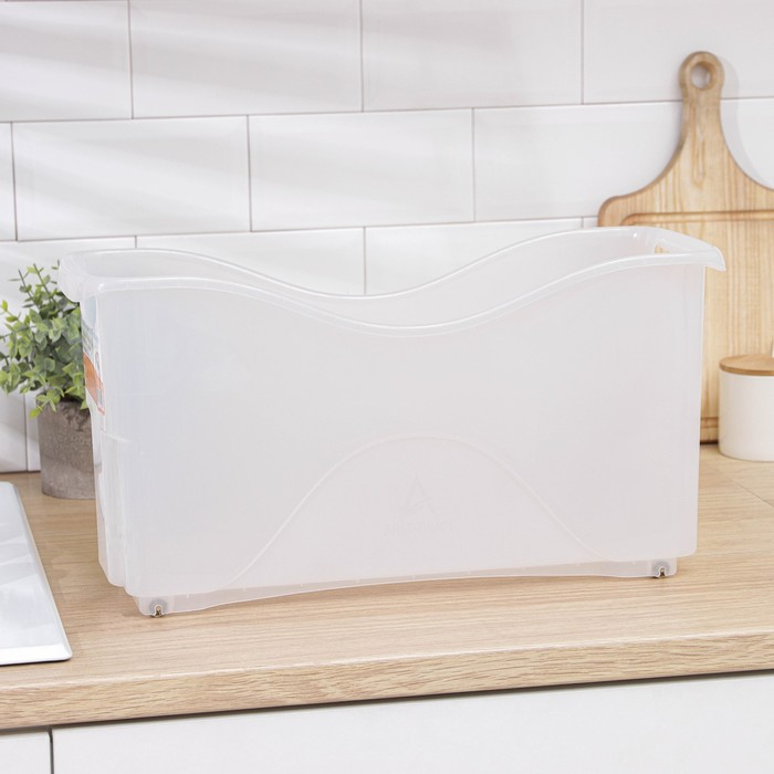 Контейнер для хранения хозяйственный на колёсиках, 10 л, 46&times;16&times;23,5 см, прозрачный