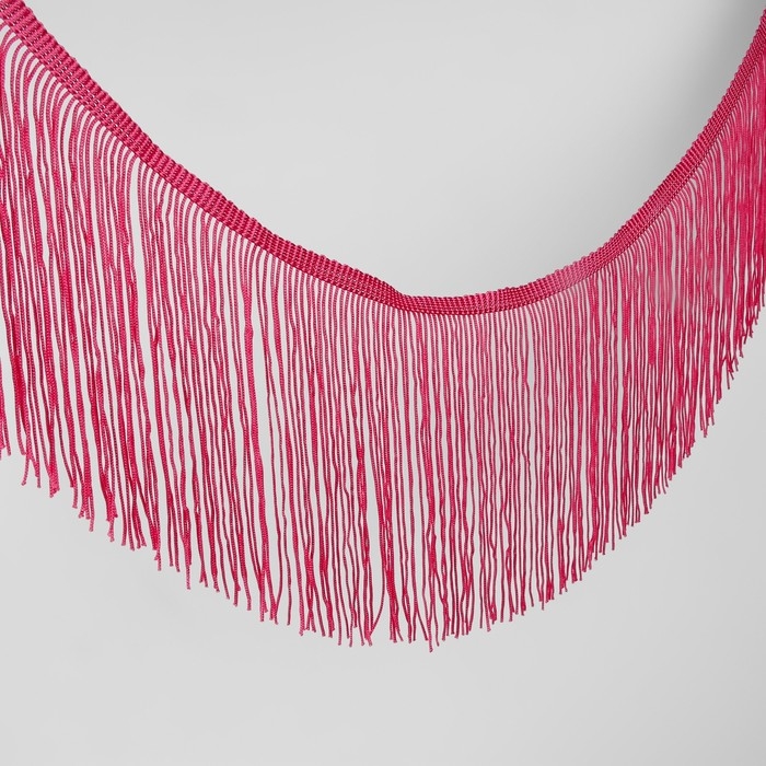 Тесьма декоративная &laquo;Бахрома&raquo;, 15 см, 5 &plusmn; 0,5 м, цвет малиновый