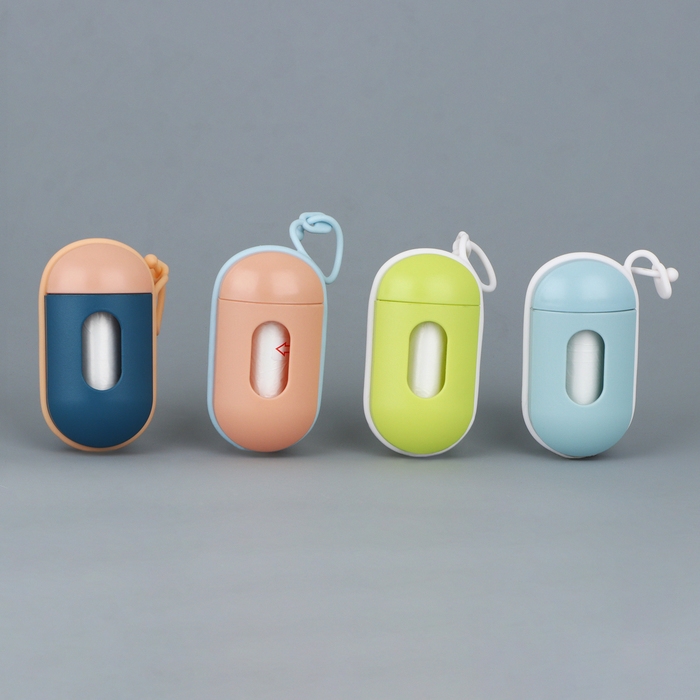 Контейнер с пакетами для уборки за собакой &laquo;Жизнь прекрасна&raquo;, цвет персиковый