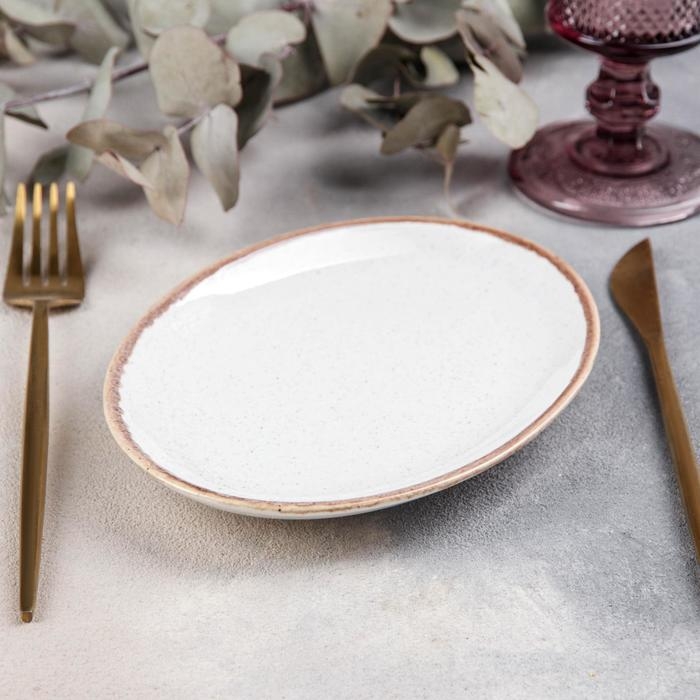 Блюдо овальное Beige, 18&times;14 см, цвет бежевый