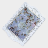 Поднос пластиковый прямоугольный &laquo;Ажурная кайма&raquo;, 35&times;24&times;2 см, цвет МИКС