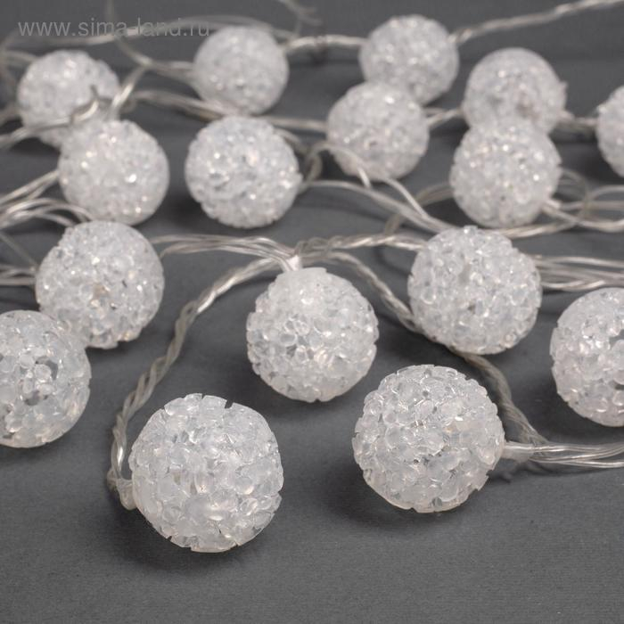 Гирлянда &laquo;Нить&raquo; 5 м с насадками &laquo;Шарики акриловые&raquo;, IP20, прозрачная нить, 20 LED, свечение мульти (RG/RB), мигание, 220 В