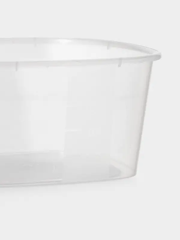 Контейнер пищевой, 900 мл, 14.9&times;14.9&times;7.4 см, квадрат, прозрачный, крышка голубая