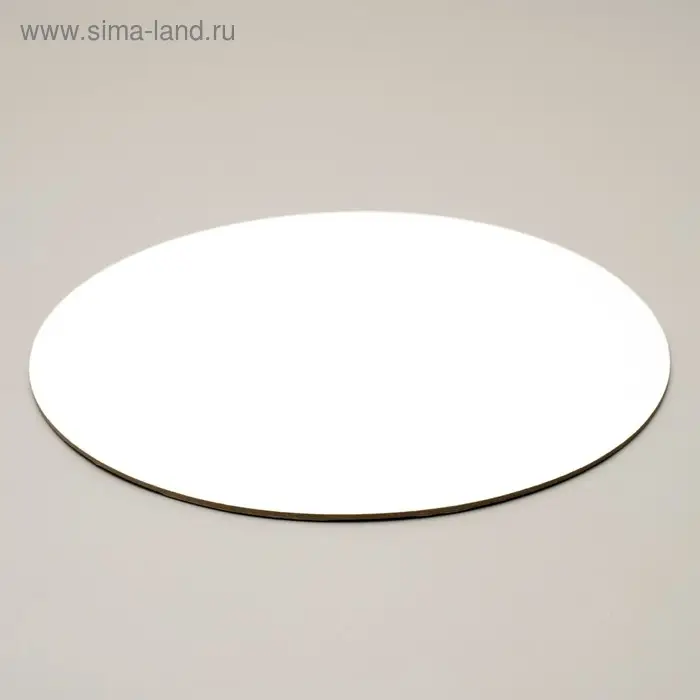 Подложка кондитерская для торта, круглая, золото - белый, 18 см, 1.5 мм