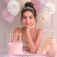 Воздушный шар латексный 12" &laquo;Сияй, как звёзды&raquo;, бежевый, пудровый, белый металлик 5 шт.