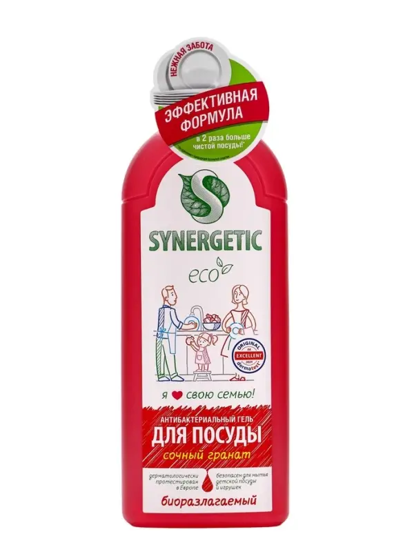 Гель для мытья посуды Synergetic &laquo;Гранат&raquo;, 1 л