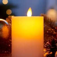 Светодиодная свеча восковая "Белая", 12x7 см, АААx3 (не в компл.), Т/БЕЛЫЙ