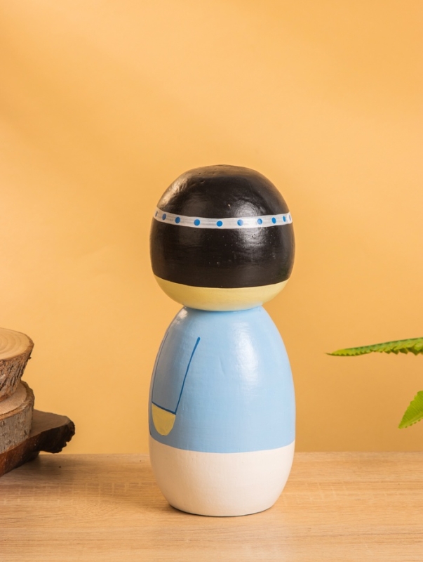 Деревянная кукла кокеши "Анеко" 9х9х21 см