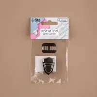 Застёжка для сумки, 3&times;2 см, цвет чёрный никель