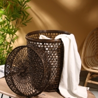 Корзина плетёная "Баскет" бамбук 39х39х50см, тёмная