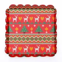 Коробка для печенья, кондитерская новогодняя упаковка, &laquo;Вязанка&raquo;, 21&times;21&times;3 см