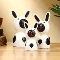 Набор сувенирный "Зайки" дерево H 14, 12, 9 см, цв. бело-чёрный