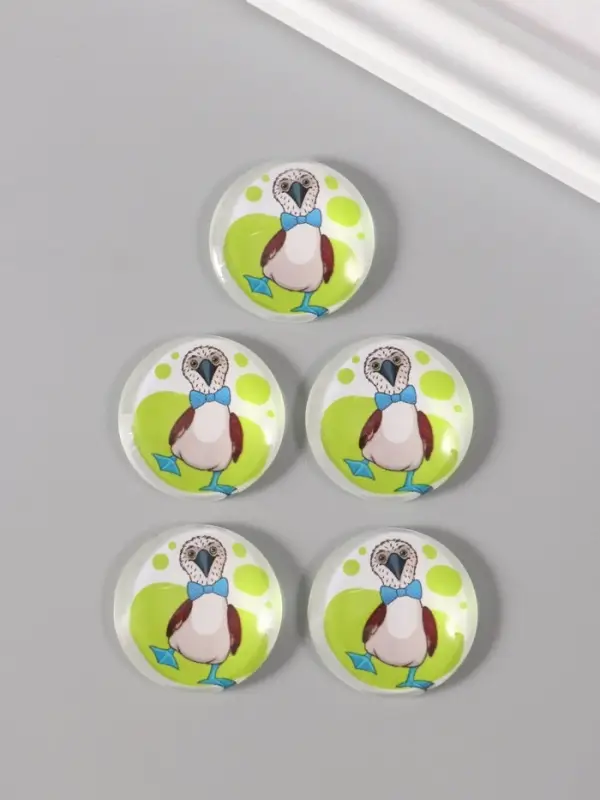 Кабошон стекло для творчества "Круг. Олуша" 3х3 см