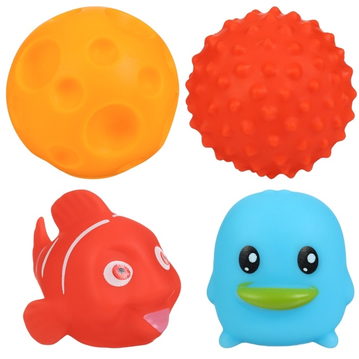 Набор игрушек для ванны "Веселое купание", 4 шт, Крошка Я