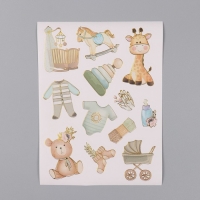 Фотоальбом 25 листов (наклейки+кольца) "Для малыша. Первый альбом" 19х27х3 см