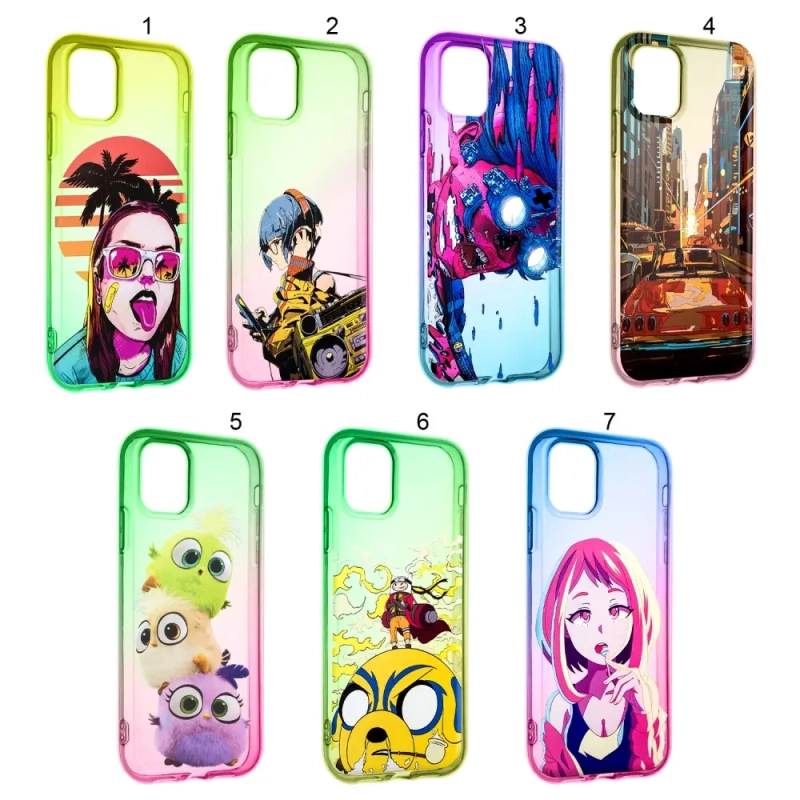 Чехол iPh 12 Pro Max Rainbow 2 с принтами в ассортименте