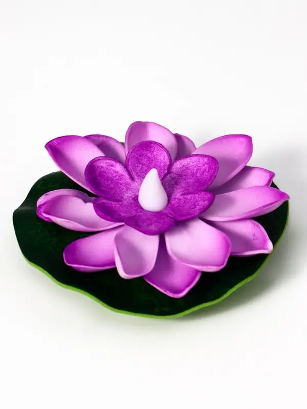 Садовый светильник для водоемов 10 х 13 х 15 см, на батарейке "Лотос" фиолетовый СК-003