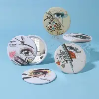 Зеркало карманное &laquo;Взгляд&raquo;, d 7 см, рисунок МИКС