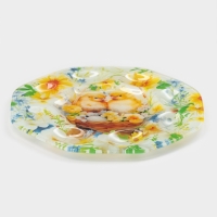 Подставка для яиц 8 ячеек "Пасха. Цыплята в корзинке", 22х22х1 см