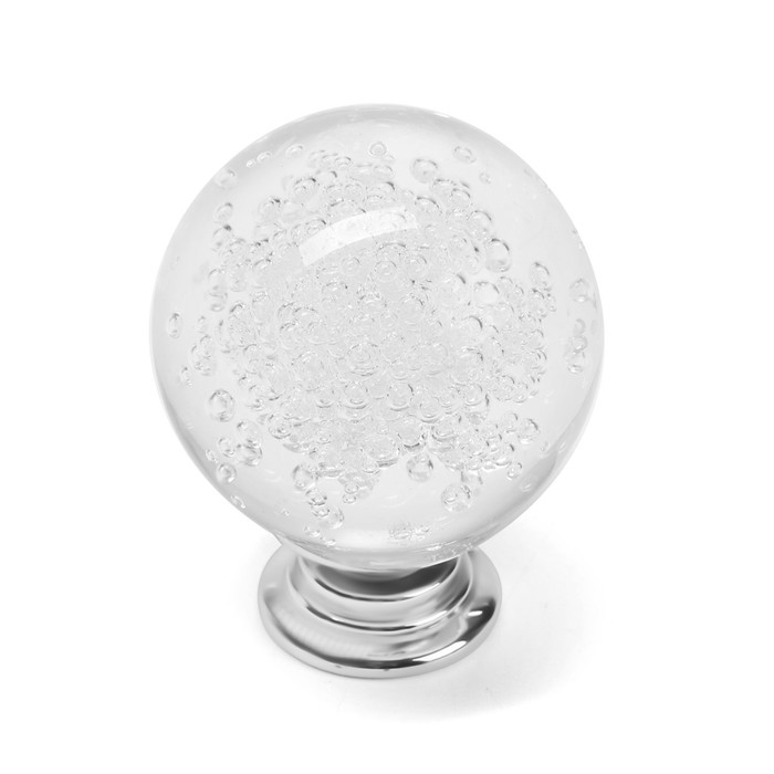 Ручка-кнопка CAPPIO PK115, d=35 мм, пластик, цвет хром, 8 шт.