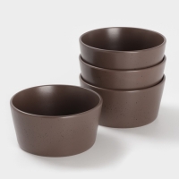 Набор салатников 4 шт Доляна 14,5х7 см "Гранит" коричнев в крапину