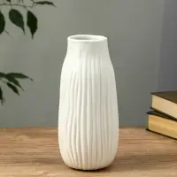Ваза керамика настольная "Флоранс" волны, 22х9х6,5 см, белый