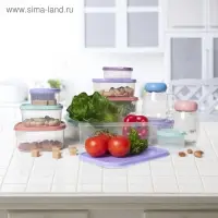 Контейнер круглый Доляна, пищевой, 150 мл, прозрачный, крышка бирюзовая