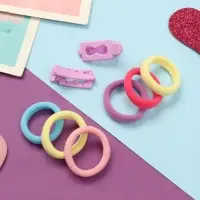 Набор для волос "Карамель" (10 резинок 3 см, 2 зажима 3 см) бесконечность, сиреневый