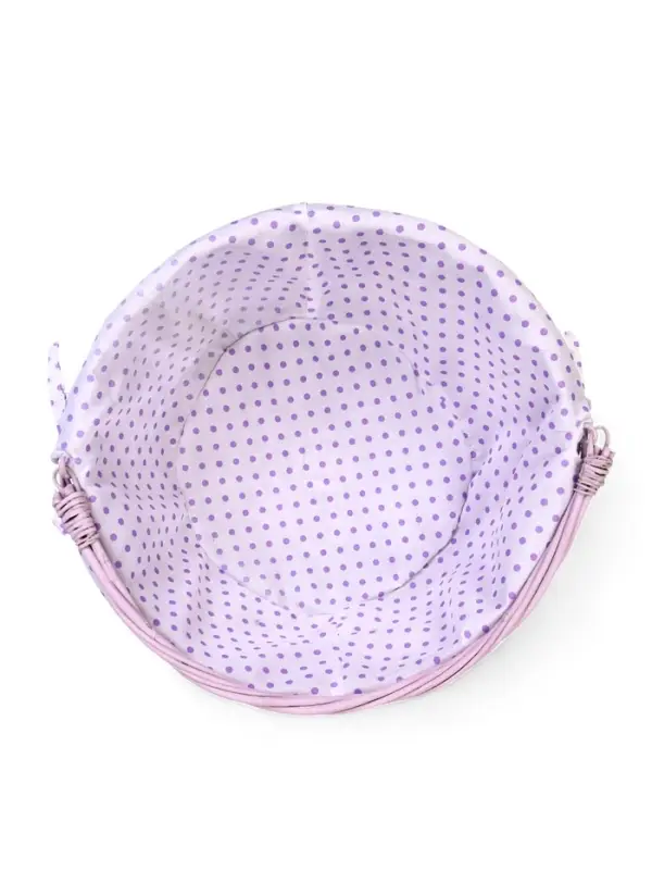 Корзина плетеная 32 х 32 х 14 см, ручка h=14 см фиол-ый  ткань