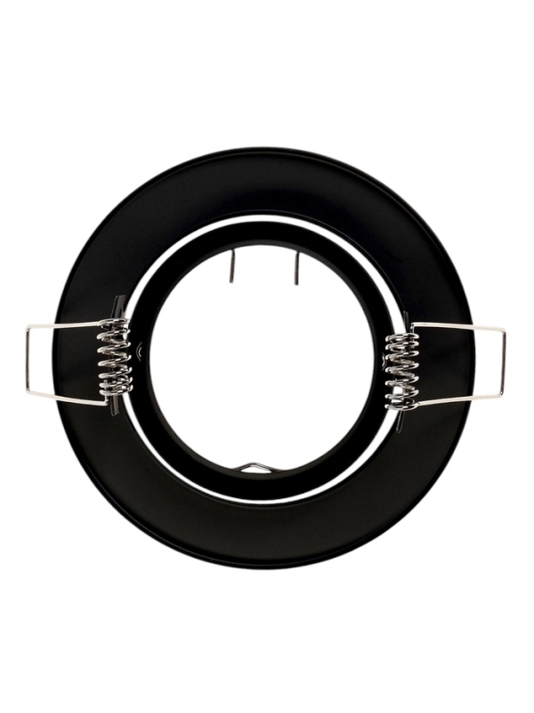 Светильник встраиваемый поворотный, под лампу MR16, круг, металл, черный