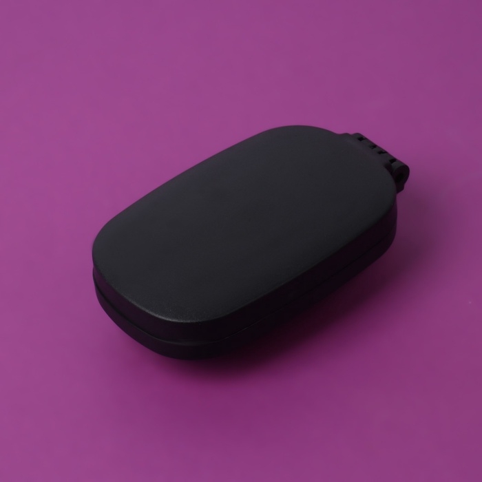 Расчёска массажная, складная, зеркалом, 9,5 &times; 5,5 см, цвет чёрный