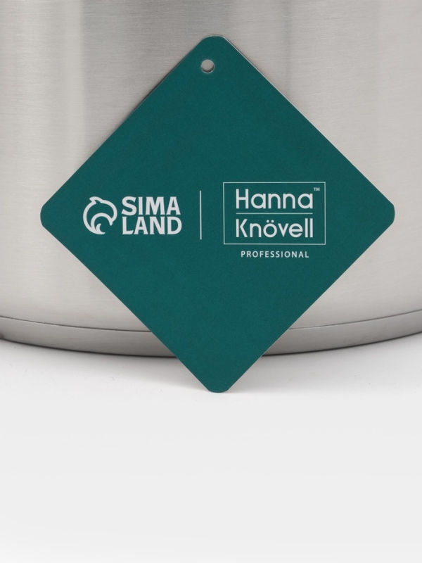 Ковш 5,1 л, d=22, h=13,5 см, с крышкой, толщина стенки 0,8 мм, индукция, две ручки