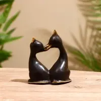Сувенир бронза "Сладкая парочка кошек" 7,5х3,5х9 см