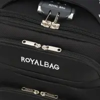 Чемодан 20", Текст, 37*23*55, отд на молнии, 2 нар/карм, увелич, код замок, 4 колеса, черный   10872