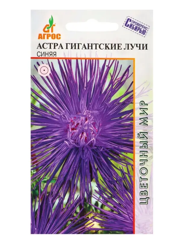 Семена Астра гигант Лучи Синяя 0,3 г