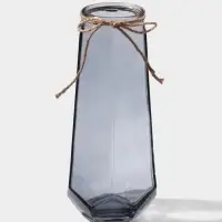 Ваза стекло настольная "Калли" 21х9,5 см, серый