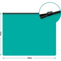 Папка-конверт на ZIP-молнии A5, 150 мкм, Calligrata Pastel, прозрачная, чёрная молния, бирюзовая