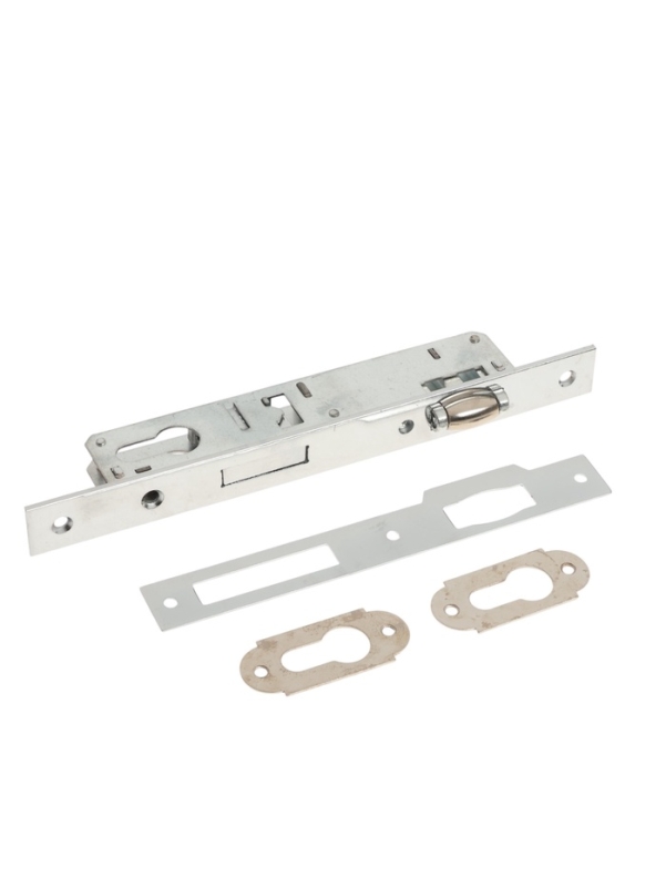 Замок врезной LOCKLAND, узкопрофильный, без ручек, Backset 20 мм, под ц/м, роликовая защелка