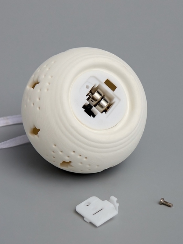 Елочный шар "Елочки" 6.9х6.9х5.9 см, 1 LED, LR44x3(в компл.), свечение тёплое белое