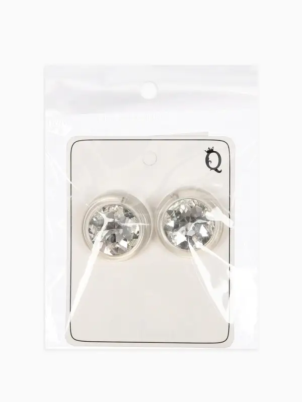 Серьги "Кристалл" круг, цвет прозрачно-белый