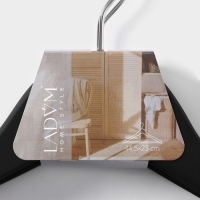 Плечики - вешалки для одежды LaDо́m Soft-Touch, 44,5&times;1,2&times;23 см, 3 шт, деревянные, с перекладиной, широкие плечики, цвет чёрный