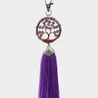 Брелок ловец снов "Древо жизни" 19 см, цв. фиолетовый